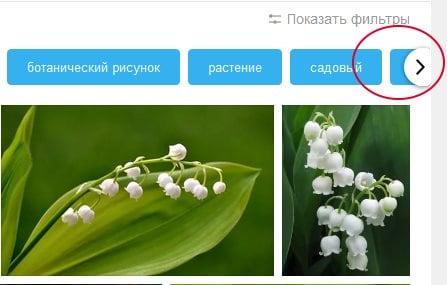 Panah untuk menampilkan filter lain di Yandex
