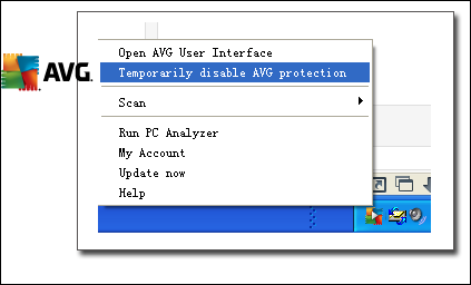 Nonaktifkan antivirus Nonaktifkan antivirus
