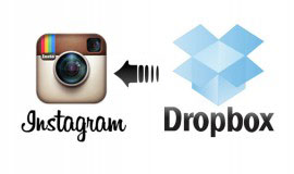 Foto di Instagram dari komputer menggunakan Dropbox