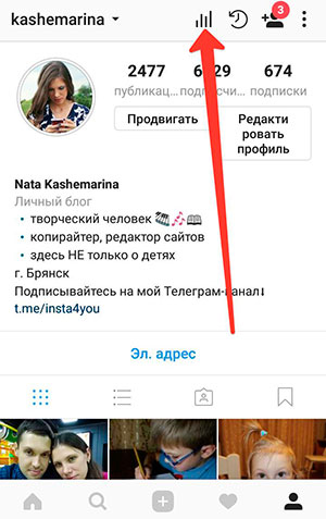 Statistik profil Instagram