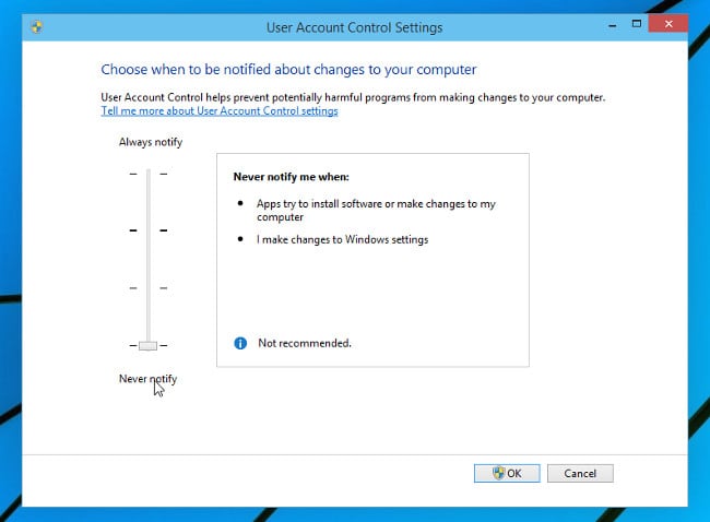 Ubah Level UAC di Windows 10