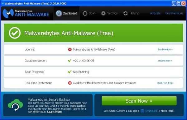 Utilitas Anti-Malware Malwarebytes