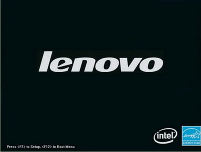 Layar pengaktifan laptop Lenovo